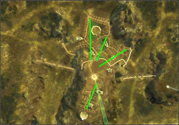 Na pierwszej mapie autorzy gry umożliwili nam bardzo wygodne rozbudowywanie się, dzięki szeregu skał znajdujących się w pobliżu - gameplay - dobro | WYSPA DRUGA Black & White 2 Wojny Bogów - Black & White 2: Wojny Bogów - poradnik do gry