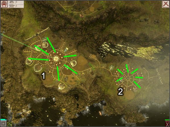 Rozbudowę swojego dobytku rozpocznij od osady nr 1, gdyż druga zostanie na początku zniszczona przez wroga - gameplay - dobro | WYSPA CZWARTA Black & White 2 Wojny Bogów - Black & White 2: Wojny Bogów - poradnik do gry