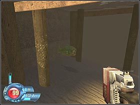 Po dotarciu nad przystań, skręć w prawo i dostań się w pobliże budynku, z którego atakowali Cię wrogowie - Docks - Trainyard | Sekretne lokacje w SiN Episodes Emergence - SiN Episodes: Emergence - poradnik do gry