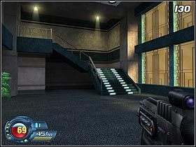 Po zakończonej walce pozbieraj amunicję z ciał poległych, a także zainteresuj się skrzynkami w kabinach wind - Supremacy Tower - Search | Solucja SiN Episodes Emergence - SiN Episodes: Emergence - poradnik do gry