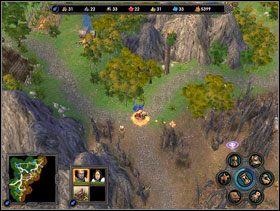 Miejsce zakopania skarbu jest losowe, trzeba uważnie przyjrzeć się mapie. - Misja 5 - Kampania 1 - Heroes of Might & Magic V - poradnik do gry