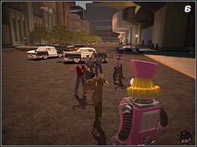 Podejdź do robota, poprosi Cię on o pchnięcie któregoś z towarzyszy - Welcome to Punchbowl | Solucja Stubbs the Zombie in Rebel Without a Pulse - Stubbs the Zombie in Rebel Without a Pulse - poradnik do gry