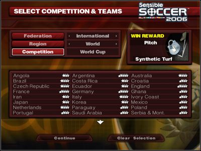 Wybieramy turniej i drużynę, którą chcemy go wygrać. - Turniej | Tryby gry w Sensible Soccer 2006 - Sensible Soccer 2006 - poradnik do gry