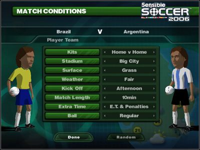 Opcje gry przed meczem. - Opcje przedmeczowe | Opcje gry w Sensible Soccer 2006 - Sensible Soccer 2006 - poradnik do gry