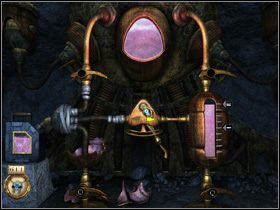 Naciśnij przycisk na panelu, a cztery miarki esencji z kanistra zostaną przelane na prawą stronę - SIEDZIBA SELENITÓW - Sala sekretnych antyków - Journey to the Moon: Podróż na Księżyc - poradnik do gry