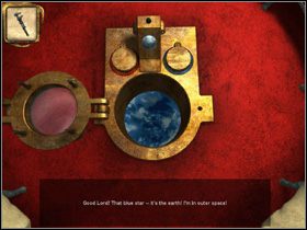 Na ścianie, po lewej stronie od gazety zauważysz krótki pasek [short strap] przytrzymujący klucz francuski [monkey wrench] - Poradnik do gry - PODRÓŻ NA KSIĘŻYC cz.1 | Journey to the Moon Podróż na Księżyc - Journey to the Moon: Podróż na Księżyc - poradnik do gry