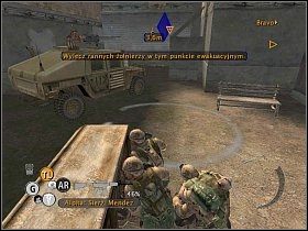 Schowaj się za którąś z licznych osłon i wykończ oponenta, ukrywającego się za betonowym filarem [1] - Misja 1 - Rozkaz wymarszu - Full Spectrum Warrior: Ten Hammers - poradnik do gry