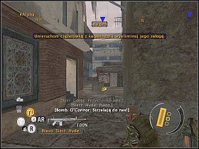 Udaj się do pokoju na północy i przylgnij do okna, z którego widać wrogą ciężarówkę z karabinem maszynowym [1] - Misja 5 - Sztuka wojny - Full Spectrum Warrior: Ten Hammers - poradnik do gry