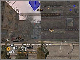 W budynku, przy którym stał wrogi pojazd, znajdziesz schody - Misja 5 - Sztuka wojny - Full Spectrum Warrior: Ten Hammers - poradnik do gry