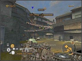 Drugą drużynę wyślij w lewo i zejdź po schodach [1] do piwnicy - Misja 11 - Zaginiony oddział - Full Spectrum Warrior: Ten Hammers - poradnik do gry
