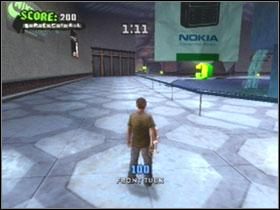Combo rozpoczyna się na na długiej poręczy na lewo od wodospadu - The Mall | Classic mode | Tony Hawks American Wasteland - Tony Hawks American Wasteland - poradnik do gry