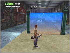 Przed dwoma pochyłymi barierkami - The Mall | Classic mode | Tony Hawks American Wasteland - Tony Hawks American Wasteland - poradnik do gry