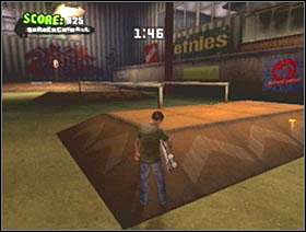 Zrób 360 shov it [S + KP4, KP4 (dół + kwadrat kwadrat)] kickera na kicker na prawo od miejsca startu - Chicago | Classic mode | Tony Hawks American Wasteland - Tony Hawks American Wasteland - poradnik do gry