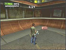 W rogu rampy na parkingu kawiarni - Ruins cd. | Classic mode | Tony Hawks American Wasteland - Tony Hawks American Wasteland - poradnik do gry