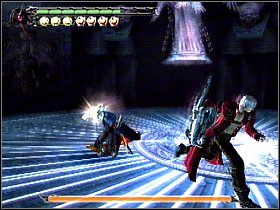 Kup kilka purple orb (ofc jak masz 7-8 kulek na pasku to wystarczy) tak żebyś mógł dłużej korzystać z magicznych mocy (możesz też zaopatrzyć się w Devil Star) - Misja #13 | Solucja | Devil May Cry 3 Dantes Awakening - Devil May Cry 3: Dantes Awakening - Edycja Specjalna - poradnik do gry