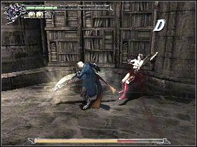 W walce z Lady ogromnym ułatwieniem jest Air Trick, za pomocą którego szybko będziesz mogł przemieścic się w kierunku wroga i zadać cios - Misja #16 | Solucja | Devil May Cry 3 Dantes Awakening - Devil May Cry 3: Dantes Awakening - Edycja Specjalna - poradnik do gry