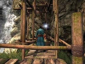 Rusztowanie, jakich wiele, ale znalezisko jak najbardziej pożądane. - Południowy las pierwotny - Japonia cz.1 | Onimusha 3 Demon Siege - Onimusha 3: Demon Siege - poradnik do gry