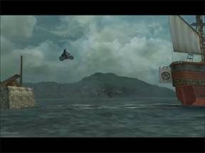 Tylko jeszcze taki drobiazg jak skok motocyklem z nabrzeża portowego, a reszta to mały pikuś - Sakai City, Senchu- Japonia cz.3 | Onimusha 3 Demon Siege - Onimusha 3: Demon Siege - poradnik do gry