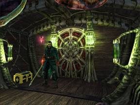 W środku średnio przytulnie, raczej mocno zielonkawo, a w rogu pomieszczenia - puzzle box. - Sakai City, Senchu- Japonia cz.4 | Onimusha 3 Demon Siege - Onimusha 3: Demon Siege - poradnik do gry