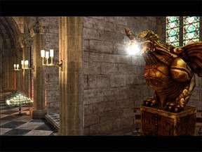 Kamień trzymany w pysku świeci blaskiem, sygnalizując, że można tu coś zyskać. - Podziemia Katedry Notre Dame - Paryż cz.3 | Onimusha 3 Demon Siege - Onimusha 3: Demon Siege - poradnik do gry