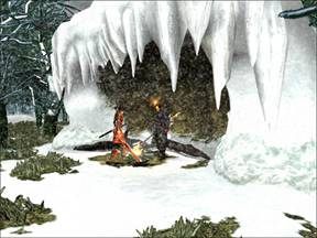 Spotkanie przy ognisku. Heihachi już odszedł do Zamku Azuchi. - Lake Biwa - Japonia cz.1 | Onimusha 3 Demon Siege - Onimusha 3: Demon Siege - poradnik do gry