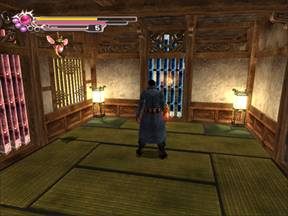 W środku cisza i spokój oraz dziwaczne uchwyty do otwierania kolejnych drzwi. Bez bicza nie da rady! - Lake Biwa - Japonia cz.1 | Onimusha 3 Demon Siege - Onimusha 3: Demon Siege - poradnik do gry