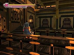 Duży salon, a na lewo do wykorzystania winda. - Lake Biwa - Japonia cz.1 | Onimusha 3 Demon Siege - Onimusha 3: Demon Siege - poradnik do gry