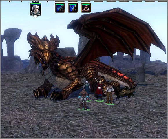 Okazuje się, że Ur jest nikim innym jak olbrzymim smokiem. - Tutorial (3) | Shadow Dance - Spellforce 2: Czas Mrocznych Wojen - poradnik do gry