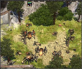 Korzystając z okazji, że jesteś tak blisko głównego wejścia do miasta, udaj się do legowiska pająków, zdobyć sieci dla Odgera - The Catapults of Underhall - Sevenkeeps (2) (2) | Threatened Homelands - Spellforce 2: Czas Mrocznych Wojen - poradnik do gry