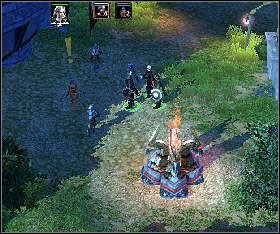 Przejdź przez miasto kierując się na zachód - Nightsong and the Message for the King - Rushwater Downs (2) | Threatened Homelands - Spellforce 2: Czas Mrocznych Wojen - poradnik do gry