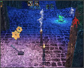 Po pewnym czasie dojdziesz do dźwigni pilnowanej przez kilka duchów - The Catapults of Underhall - Underhall (1) | Threatened Homelands - Spellforce 2: Czas Mrocznych Wojen - poradnik do gry