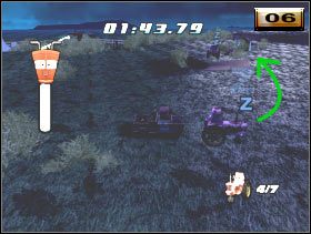 Trochę dalej na prawo w zaroślach ukrywa się nagroda (5 ) - [Minigry] Przewracanie traktorów - Poziom 1 | Auta - Auta - poradnik do gry