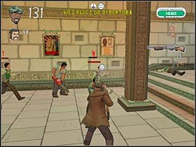 Pozbieraj wszystkie okoliczne przedmioty (głównie zdrówko), a następnie skieruj się do niewielkiego korytarza (#1), który znajduje się na lewo od wejścia - Deszcz meteorów (2) | Etap 4 | Bad Day LA - Bad Day L.A. - poradnik do gry