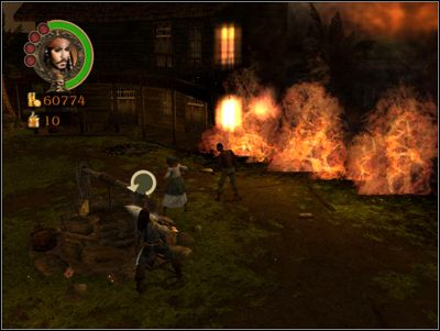 Biegnij naprzód, a staniesz twarzą w twarz z Blacksmoke Jamesem, który poza zniszczeniem fragmentu nabrzeża odsłoni kawałek mapy - Sacked Without a Shot | Misje - Pirates of the Caribbean: The Legend of Jack Sparrow - poradnik do gry