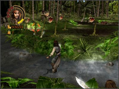 Wypal roślinki i ruszaj naprzód, otwórz skrzynię ze złotem i skorzystaj z ołtarza, by uruchomić filmik - Sand, Sky, Rum and Gold | Misje - Pirates of the Caribbean: The Legend of Jack Sparrow - poradnik do gry