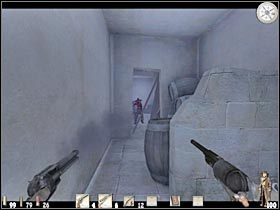 Staraj się sukcesywnie przesuwać do przodu (#1), a także (w miarę możliwości) likwidować wszystkich okolicznych przeciwników - Część pierwsza (1) | Epizod XIV | Call of Juarez - Call of Juarez - poradnik do gry