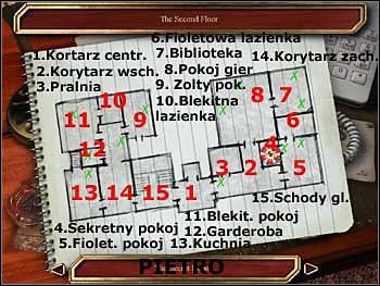 Wszedłszy po schodach na piętro, po lewej widzisz centralny korytarz, zaś po prawej - zachodni - Mapa | Piętro | Safecracker - Safecracker - poradnik do gry