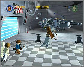 Jesteś w hangarze, w którym stoi Sokół - Episode V - Escape from Echo Base | Story Mode LEGO Star Wars II - LEGO Star Wars II: The Original Trilogy - poradnik do gry