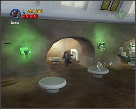 W Kantynie użyj włazu dla małej postaci widocznego obok - Episode IV - Mos Eisley Spaceport | Freeplay Mode - LEGO Star Wars II: The Original Trilogy - poradnik do gry