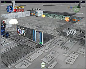 Nieopodal drzwi, za którymi znajduje się Minikit #6 zniszcz niebieską ścianę - Episode IV - Rebel Attack | Freeplay Mode - LEGO Star Wars II: The Original Trilogy - poradnik do gry