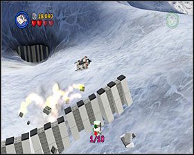 Na końcu pierwszej sekcji, za białą ścianą - Episode V - Hoth Battle | Freeplay Mode - LEGO Star Wars II: The Original Trilogy - poradnik do gry