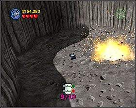 Użyj torpedy na fioletowym obiekcie za bramą dla TIE Fighterów na powierzchni dużej asteroidy - Episode V - Falcon Flight | Freeplay Mode - LEGO Star Wars II: The Original Trilogy - poradnik do gry