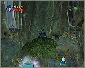 Na samym początku poziomu ułóż 3 skrzynie w stos i użyj ich, by wskoczyć na gałąź drzewa - Episode V - Dagobah | Freeplay Mode - LEGO Star Wars II: The Original Trilogy - poradnik do gry