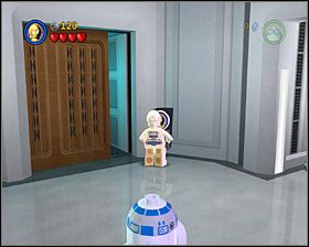 W miejscu, w którym zaczynasz etap, znajduje się panel dla 3PO, a za nim pierwszy Minikit - Episode V - Betrayal Over Bespin | Freeplay Mode - LEGO Star Wars II: The Original Trilogy - poradnik do gry