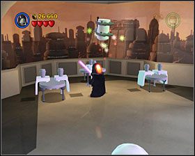 W kawiarni użyj Mocy na wszystkich stolikach - Episode V - Betrayal Over Bespin | Freeplay Mode - LEGO Star Wars II: The Original Trilogy - poradnik do gry