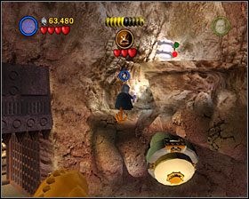 W czasie walki z Rancorem zmontuj tarczę, by postać z blasterem mogła używając haka wybić się w górę - Episode VI - Jabbas Palace | Freeplay Mode - LEGO Star Wars II: The Original Trilogy - poradnik do gry