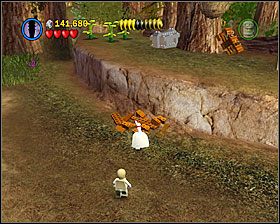 Przed zniszczeniem drugiego generatora zbuduj podejście z klocków po prawej stronie, po czym Detonatorami wysadź metalowe skrzynie - Episode VI - Speeder Showdown | Freeplay Mode - LEGO Star Wars II: The Original Trilogy - poradnik do gry