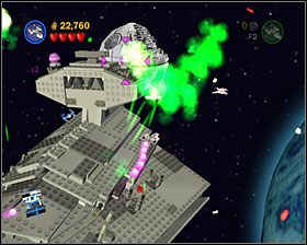 Obok jednego z niszczycieli (screen) - Episode VI - Into the Death Star | Freeplay Mode - LEGO Star Wars II: The Original Trilogy - poradnik do gry