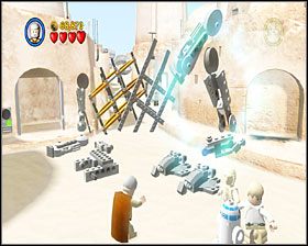 Gdy skompletujesz AT-ST, wsiądzie do niego jeden szturmowiec - Episode IV - Mos Eisley Spaceport | Story Mode LEGO Star Wars II - LEGO Star Wars II: The Original Trilogy - poradnik do gry