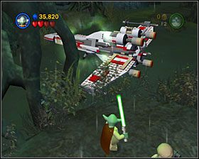 Używając Mocy powyciągaj kwiatki z ziemi, a z pozostałych klocków ułóż kołowrót - Episode V - Dagobah | Story Mode LEGO Star Wars II - LEGO Star Wars II: The Original Trilogy - poradnik do gry